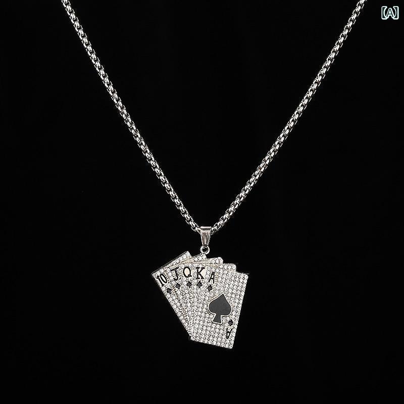 メンズ ペンダント アクセサリー ネックレス と アメリカ ヒップ ホップ メンズ ネックレス 個性 カップル ラインストーン ライト 高級 ペンダント セーター チェーン 万能 ファッション クール