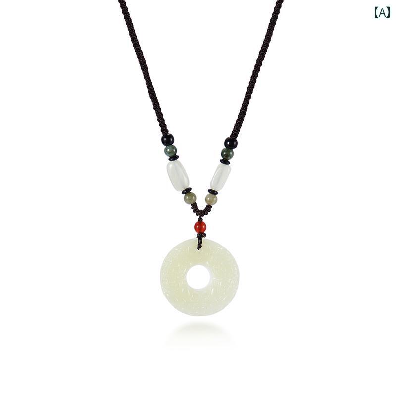 メンズ ペンダント アクセサリー ネックレス ゼロ ライン 貔貅 黒曜石 安全 バックル ペンダント チャイナ風 カップル ネックレス メンズ レディースの 翡翠 玉 髄