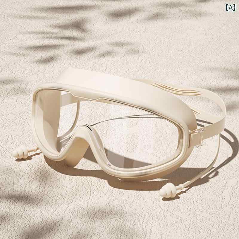 スイミング ゴーグル 水泳 RESHEIR スイミング ゴーグル 防水 曇り 止め高 画 質 近視 男女兼用 大型 フレーム ドリフト キャップ