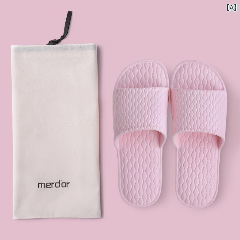 旅行時にも 携帯用 スリッパ 出張 ポータブル サンダルと スリッパ メンズ レディースの ビーチ シューズ 飛行機 旅行 ライト ホテル バス ルーム 滑り止め