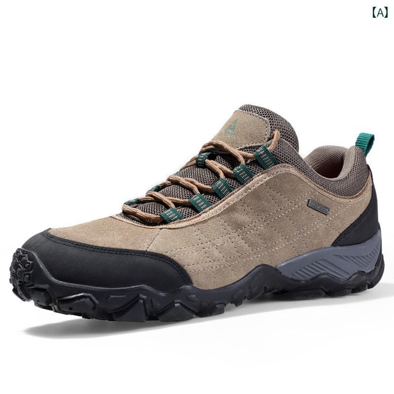 ロッククライミング シューズ Hantu ハイキング シューズ 春秋 メンズ 革 防 砂 アウトドア 軽量 耐摩耗 ローカット 滑り止め メンズシューズ