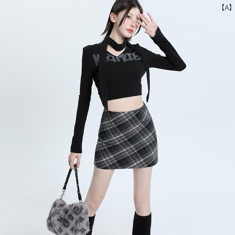 チェック柄 ミニスカート MASS アメリカン レトロ チェック 柄 スカート レディース 春夏 2025 ハイウ..