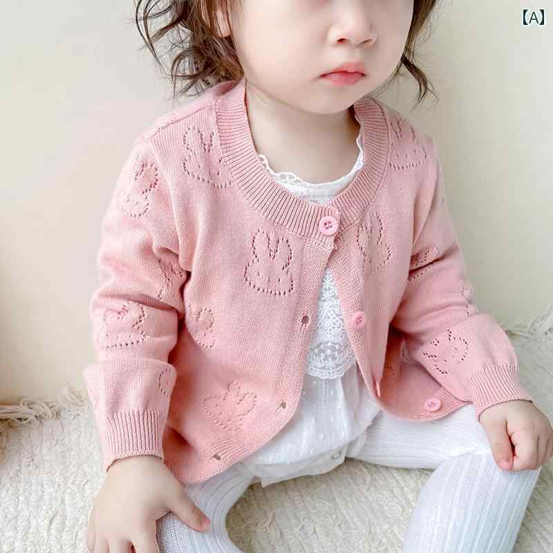 女の子用 カーディガン キッズ ニット 男の子と 女の子 夏の 外出用の 小さい ジャケット 通気性の あ..