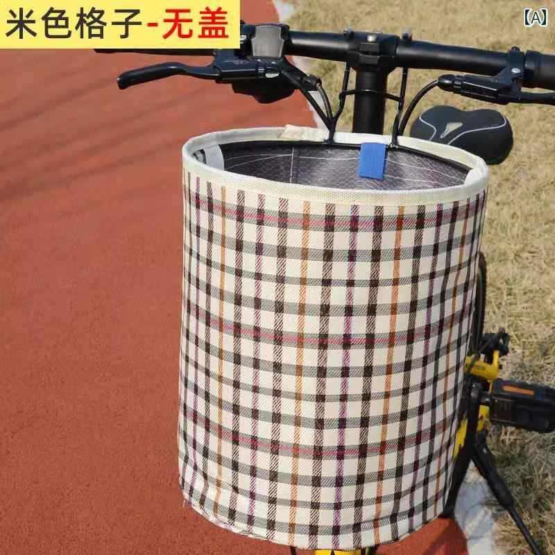 コンパクト 自転車 かご バッグ 自転車用 バスケット 電動 フロント キャンバス製 折りたたみ マウンテンバイク用 ハンギングバスケット 野菜
