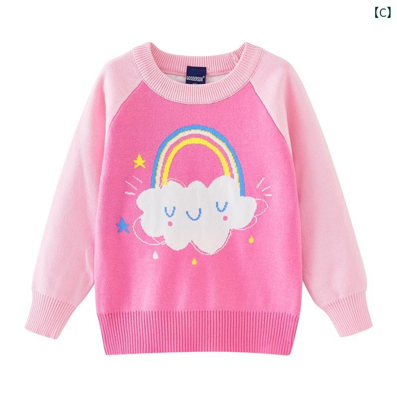Uネック 子供服 カーディガン セーター 女の子 セーター 子供用 秋冬 プルオーバー...