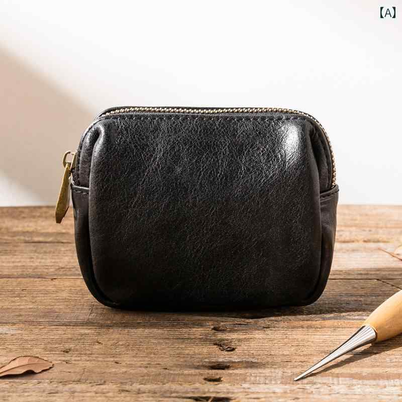 小銭入れ メンズ コインケース レトロ 革小銭入れ 牛革 シンプル レディー スキー バッグ 多機能 植物 ..