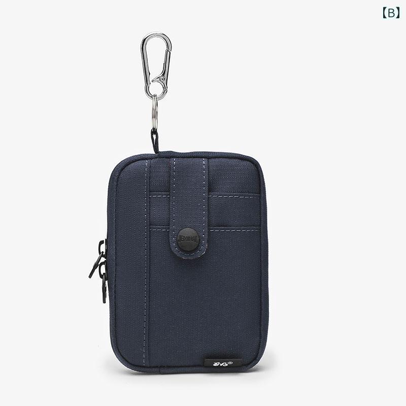 LAONsChoiceの小銭入れ メンズ コインケース キャンバス ショート ウォレット メンズベルト バッグ マルチ カードスロット 学生 ミニ 財布 コイン ID｜アングル2