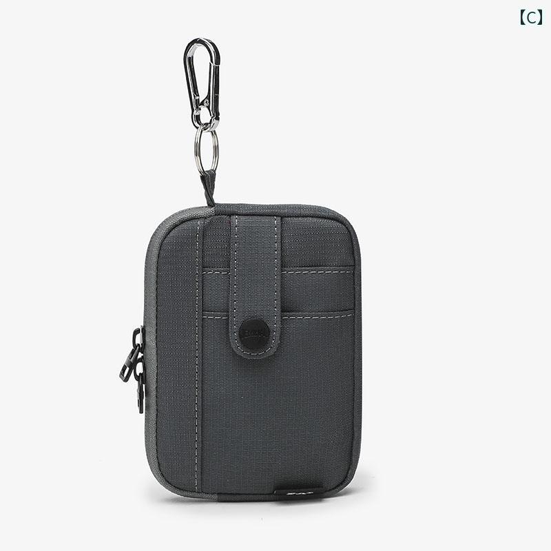 LAONsChoiceの小銭入れ メンズ コインケース キャンバス ショート ウォレット メンズベルト バッグ マルチ カードスロット 学生 ミニ 財布 コイン ID｜アングル3