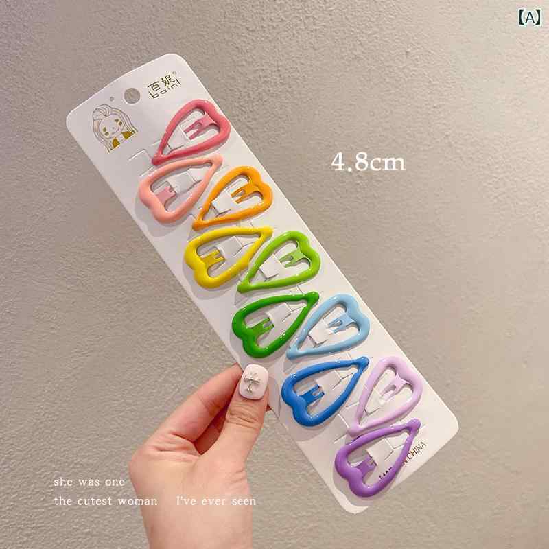 女の子用 ヘアアクセサリー キッズ ドーパミン カラー スター 愛 ヘア クリップ 子供の 前髪 レディー..