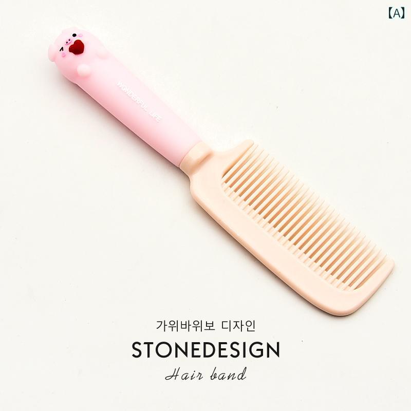 女の子用 ヘアアクセサリー キッズ 女の子 かわいい 柔らかい ゴム製の ハンドルの 櫛 子供の 携帯用 ..