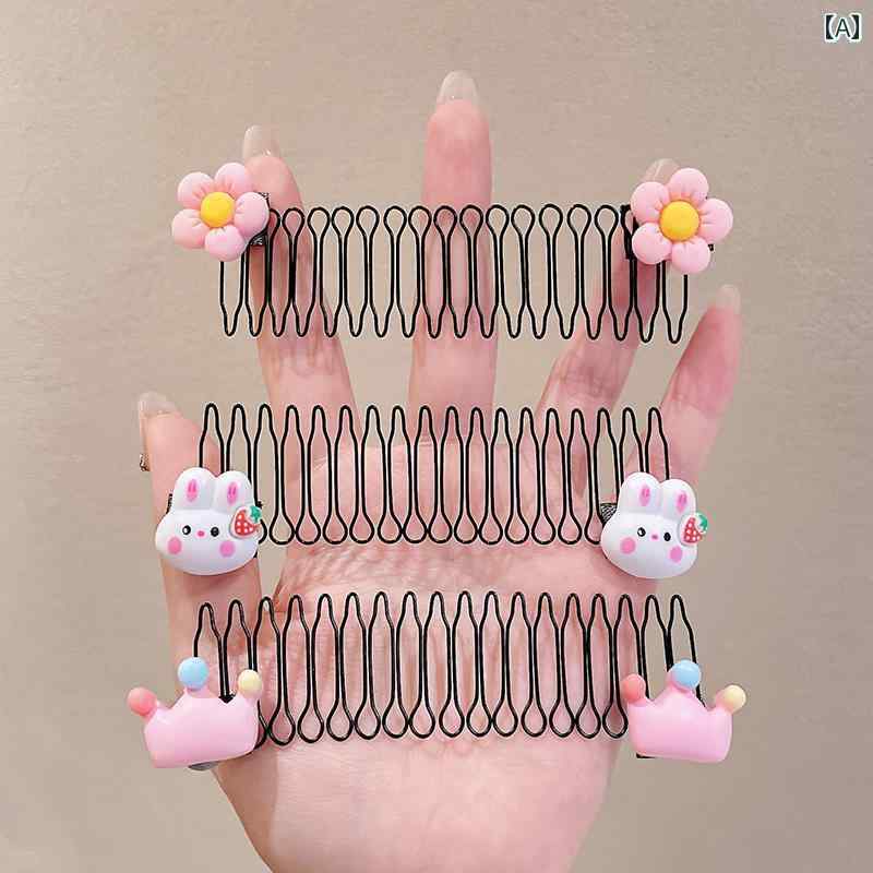 女の子用 ヘアアクセサリー キッズ 崩れた 髪を 整える 頭飾り 前髪 ヘア ピン 子供用 コーム 見えない..