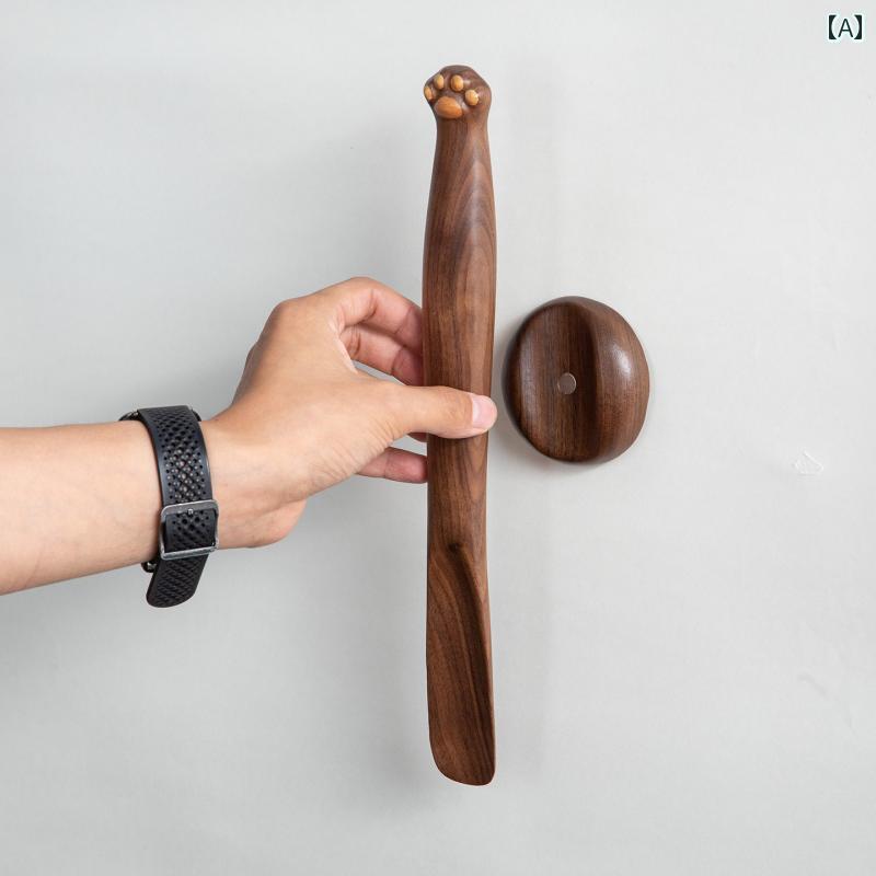 おしゃれな 靴べら 靴 キャッツクロー シュー ホーン 北米 産 ブラックウォールナット 無垢材 ロング ハンドル ホーンで キュートな ホリデーギフト