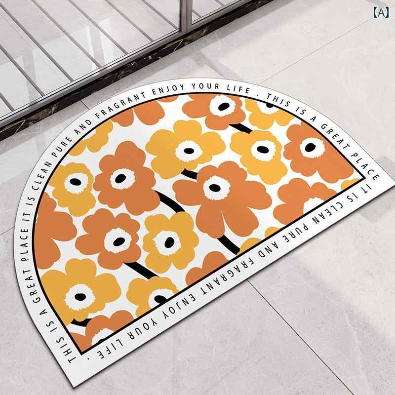 バスマット バスルームに アートフラワー ソフト 珪 藻 土 吸収 マット 浴室 フロア 家庭用 玄関 滑り..