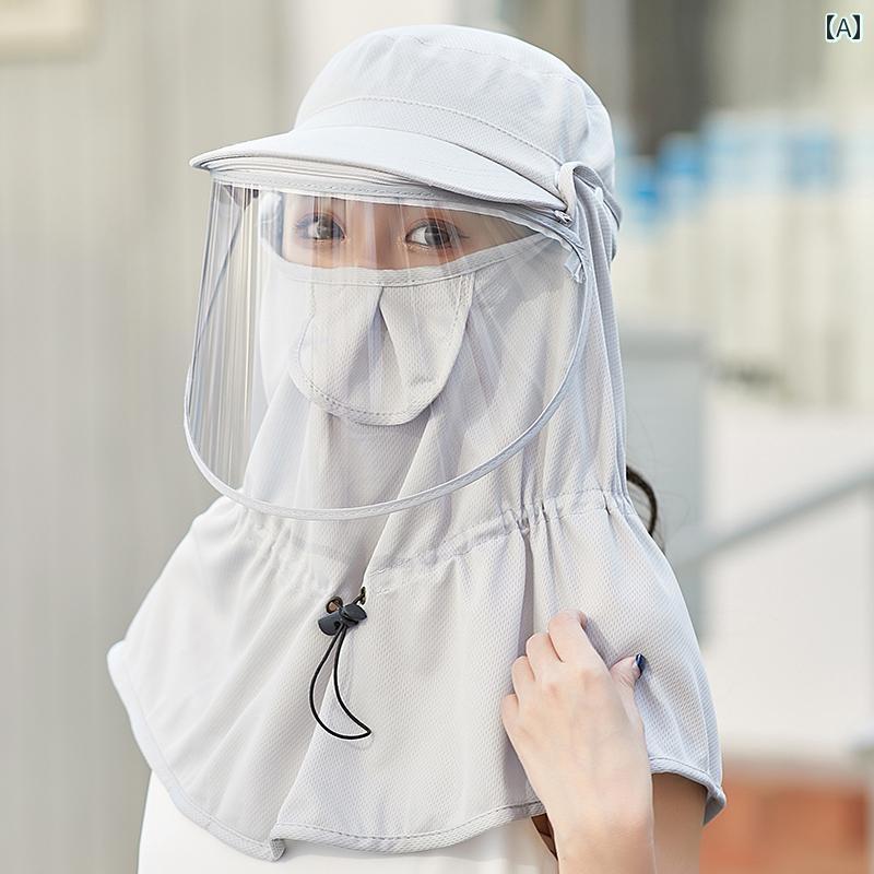 防護 フェイス マスク 調理用 女性用 キッチン 専用 帽子 防 煙 油 マスク 隔離 顔 保護 ダックビル キ..