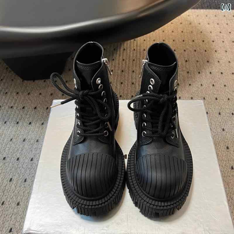 厚底 ブーツ レディース フューチャー リップル モーター サイクル ブーツ 2025夏 厚底 ハイカット レ..