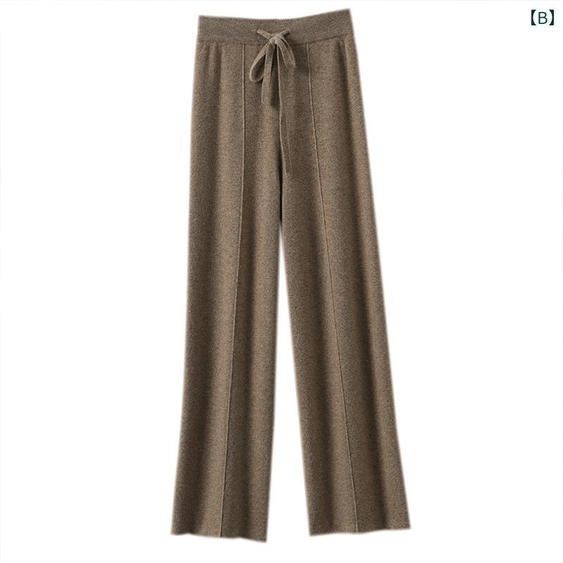快適 スウェット パンツ レディース 秋冬用 レディース ウール ニット ワイド レッ...