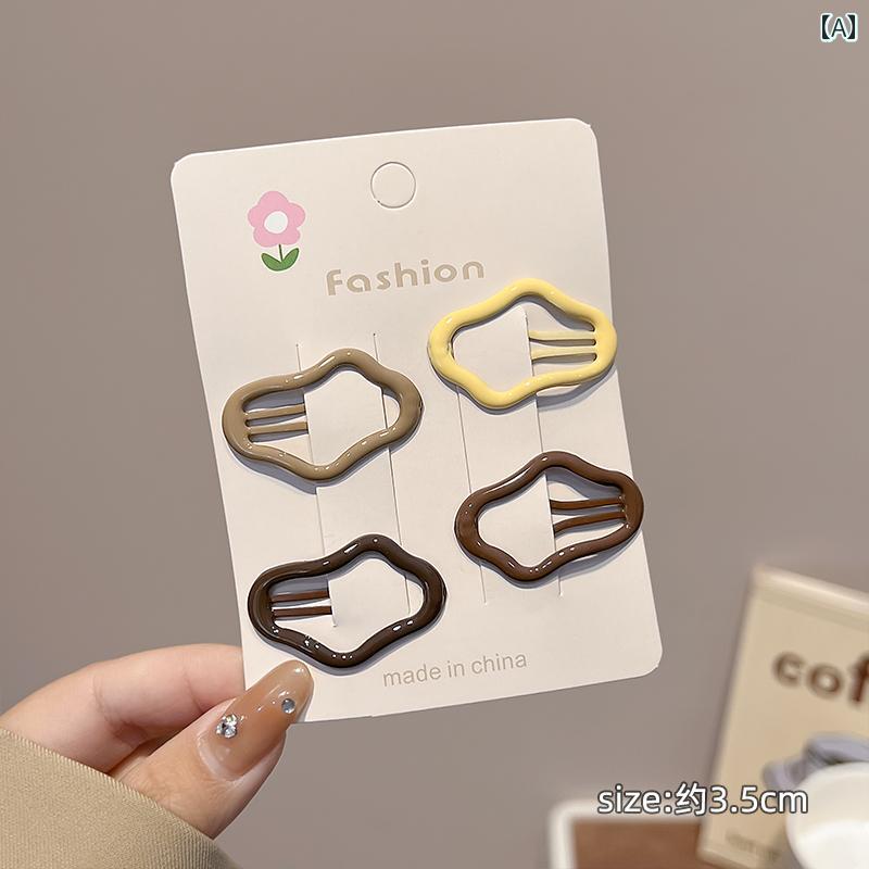 キッズ ヘアピン 女の子用 ミルク コーヒー 色の 小さい ヘア ピン レディース 額の 前髪 クリップ 星..