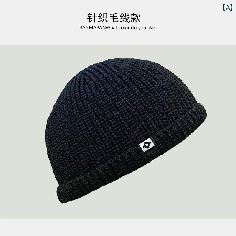 ニット帽 帽子 メンズ カジュアル 春秋 男女用の 薄手 つばなし ニット 帽 ヤッピー 包 頭 スイカ 帽子..