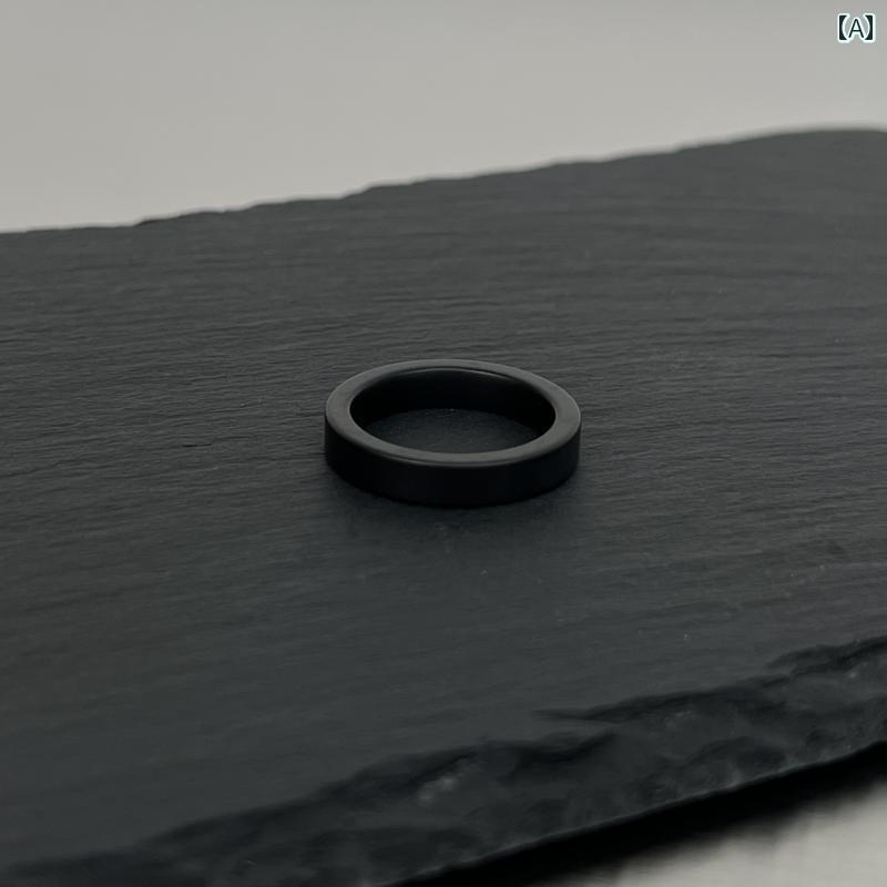 チタン リング マット セラミック ブラック リング メンズな 人差し指 色褪せにくい ヒップ ホップ テール