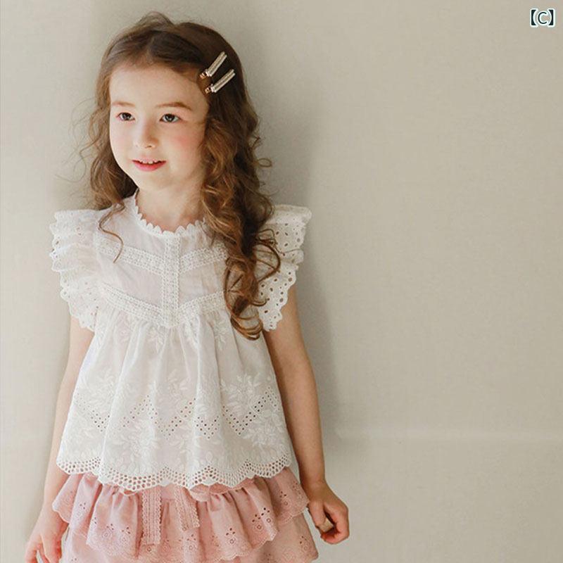 女の子用 おしゃれ ショート パンツ 女の子 ショーツ 薄手 レース 韓国 子供服 お...