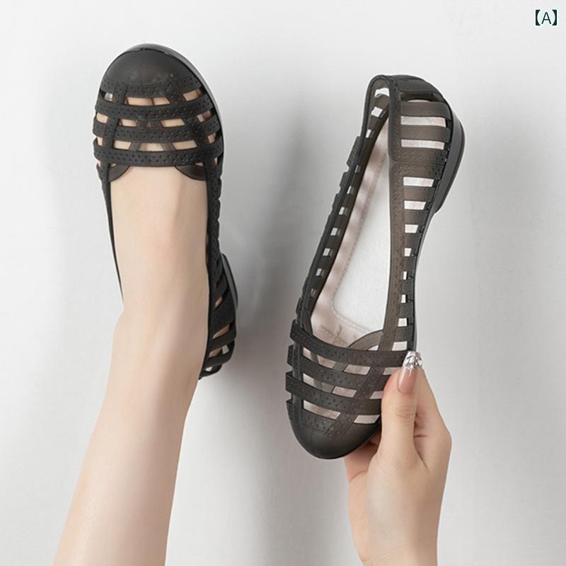 マザー シューズ カジュアル 2024 滑りにくい アウター カジュアル シューズ ママ プラスチック レディ..