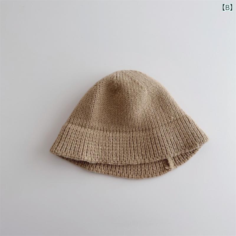 子供用 ニット帽 帽子 ベビー 帽子 冬用 子供用 ウール 秋冬用 ニット 女の子 男の子 暖かい フィッシャーマン ハット バケット - 2