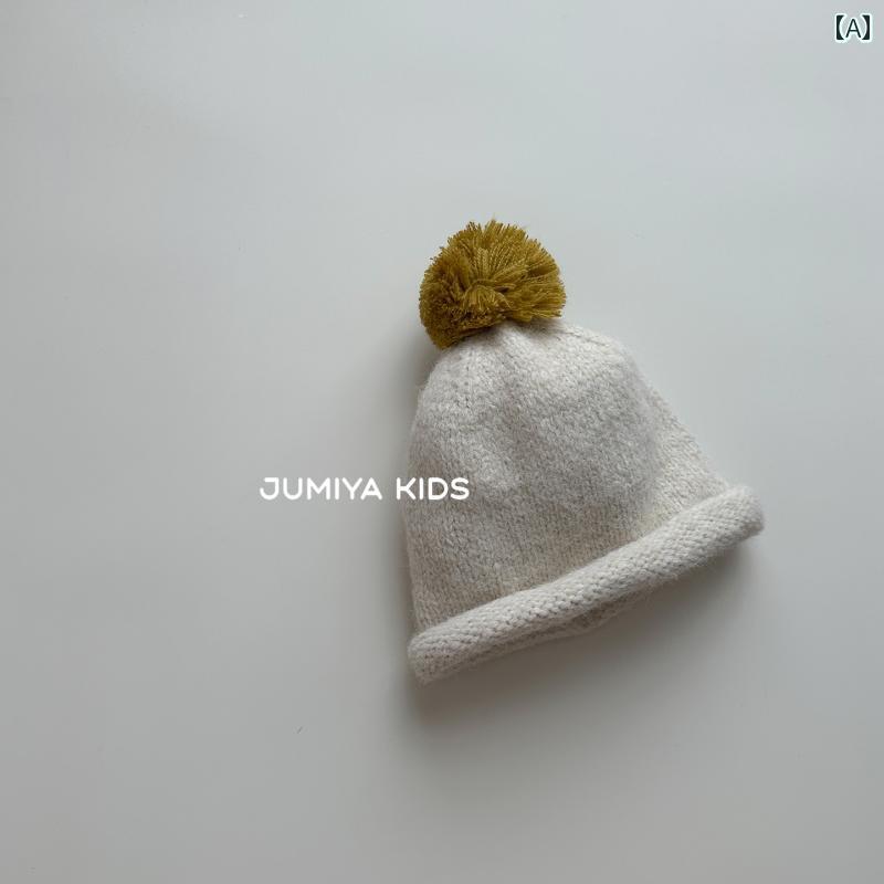 キッズ用 ニット帽 帽子 7 色 韓国 イン 子供用 ウール 帽子 秋冬 プルオーバー 帽子の ベビー 暖かい ..