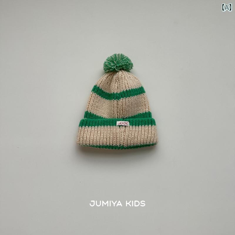 キッズ用 ニット帽 帽子 高級 マッチング 子供用 ウール 帽子 秋冬 大きい ボール 付き ニット な ベビ..