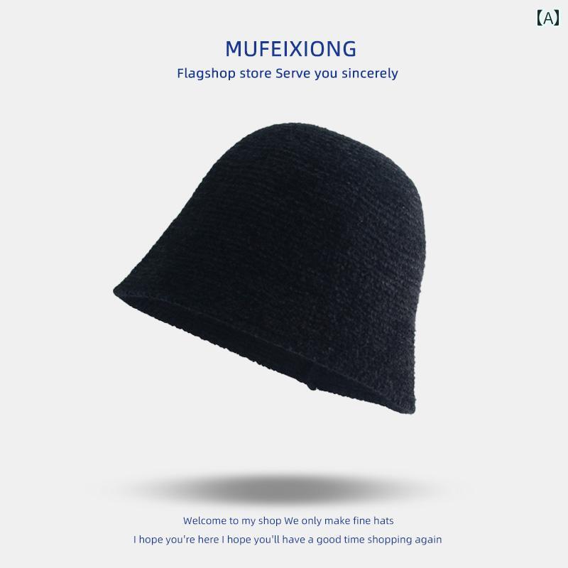 キッズ用 ニット帽 帽子 秋冬用 子供用 バケット ハット 女の子用 韓国 目元を 白くする 顔を 見せる ..