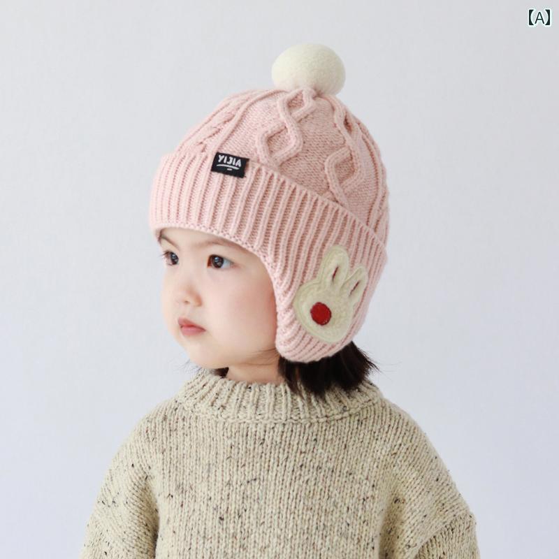 キッズ用 ニット帽 帽子 子供用 帽子 秋冬 ベビー 幼児用 ウール 男の子 耳あて 女の子 厚手 ニット 冬..