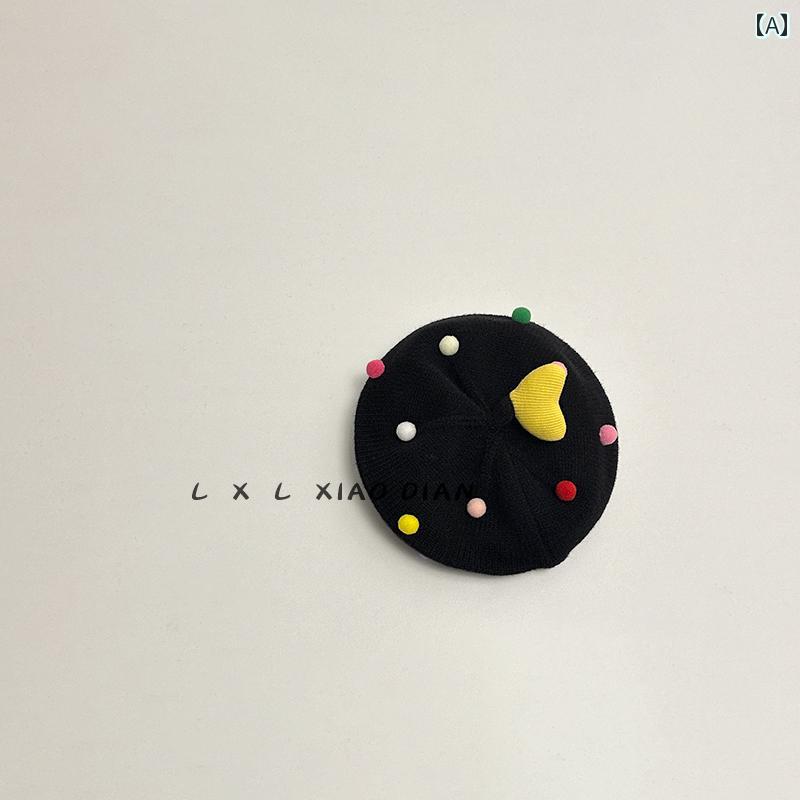 子供用 ニット帽 帽子 子供用 ベレー 帽 女の子 かわいい 愛らしい ニット ペインター ハット 幼児 ア..