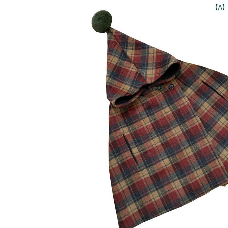 キッズ用 マント 子供服 女の子用 正月 冬 クリスマス 元旦 洋風 ウール ケープ マント 暖かい 子供用 コート