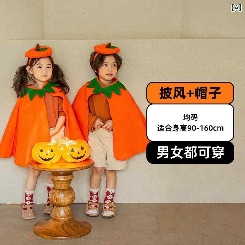 キッズ用 マント ハロウィン 衣装 女の子 コスプレ 幼稚園 カボチャ 子供服 ケープ 男の子 マント