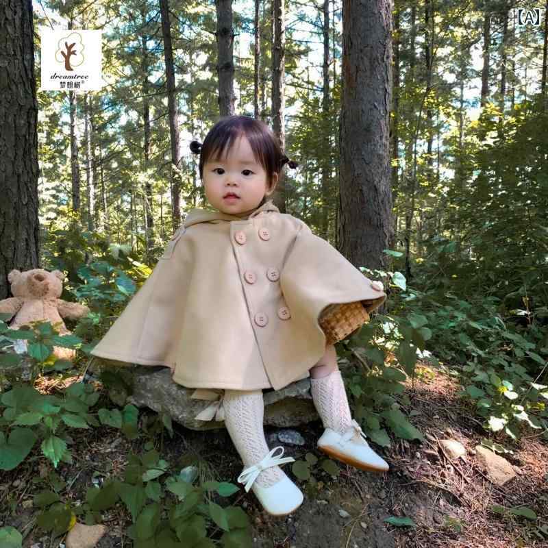キッズ用 マント ベビー ケープ コート 秋冬 お出かけ アウターウェア ショール 男の子 女の子 防風 服..
