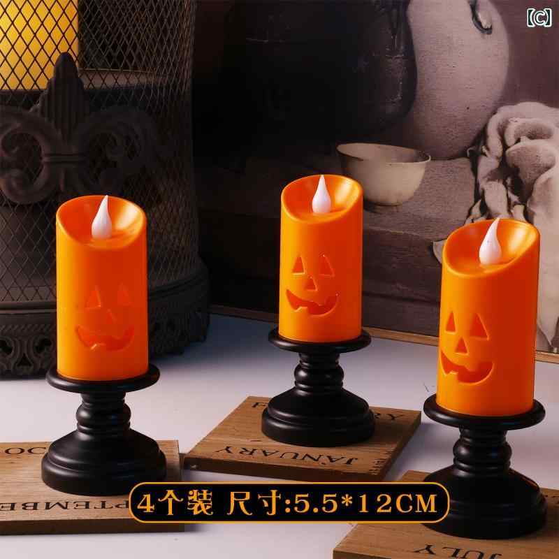ハロウィン かぼちゃ グッズ ハロウィーンの ライト テーマ デコレーション カボチャ ランタン ナイトライト キャンドル ランプ デスク トップ オーナメント シーン レイアウト ドレス 小道具 3