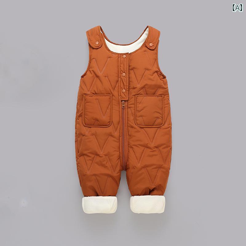 ジャンプスーツ カジュアル 子供用 子供用 オーバー オール 男の子 女の子 秋冬 ワンピース フリース ..