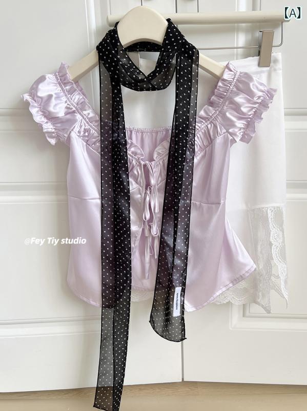 スタイリッシュ レディース スカーフ feytiy レトロ 25 ss 黒と 白 ドット シルクスカーフ 女性 春夏 ..