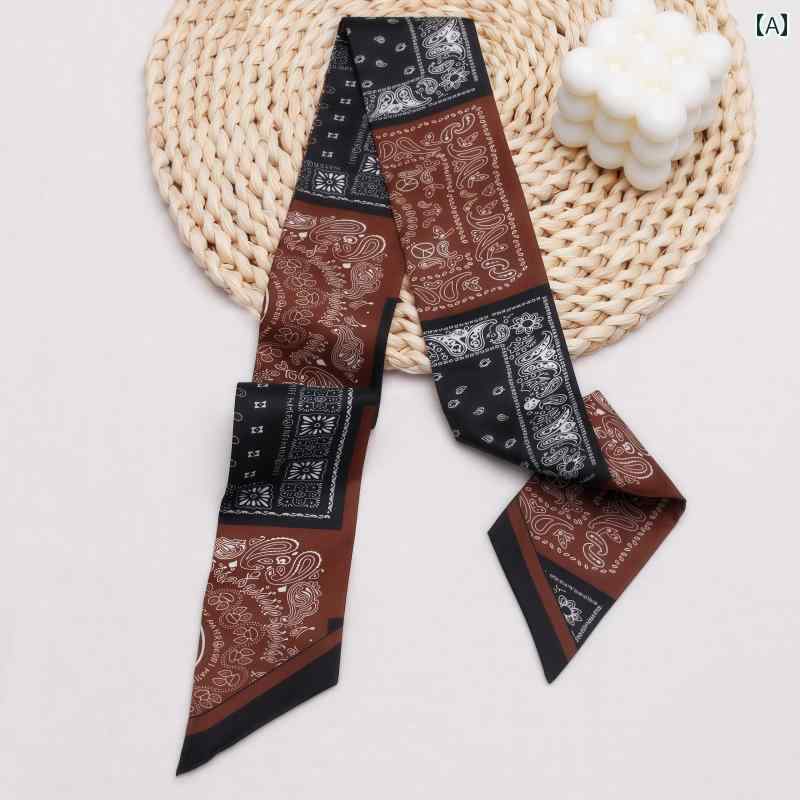 スタイリッシュ レディース スカーフ カシュー フラワー ボヘミアン シルクスカーフ ロング リボン 装..