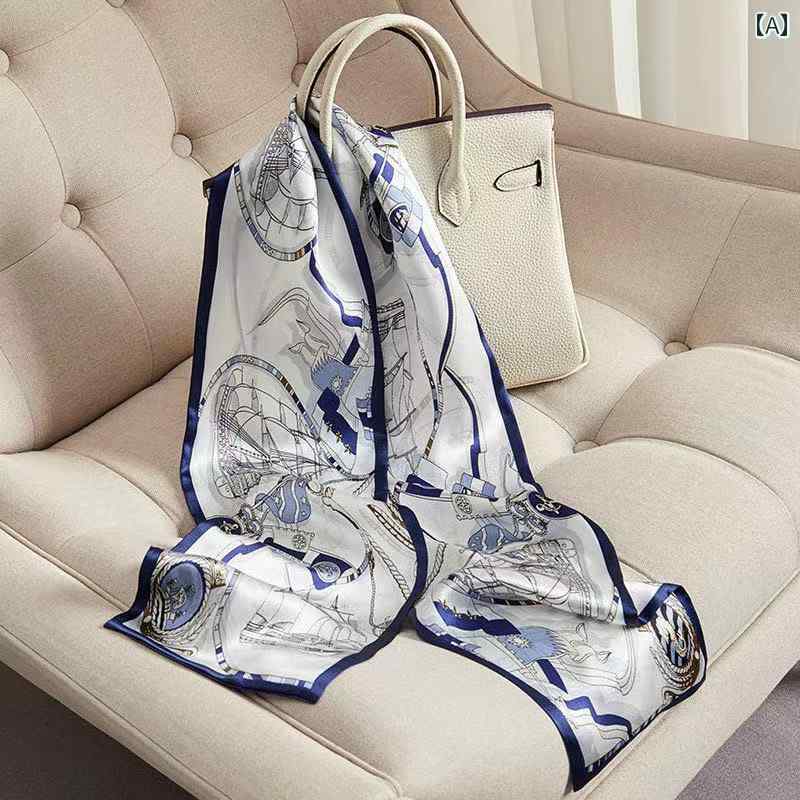 スタイリッシュ レディース スカーフ 2024年 ロング シルクスカーフ レディース オール シーズン 薄型 ..