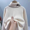 子供服 タートルネック セーター 女の子 冬用 セーター ベルベットの レイヤリング シャツ 付き 子供用 ワンピース ベルベット ハイネック ニット 小さい ...