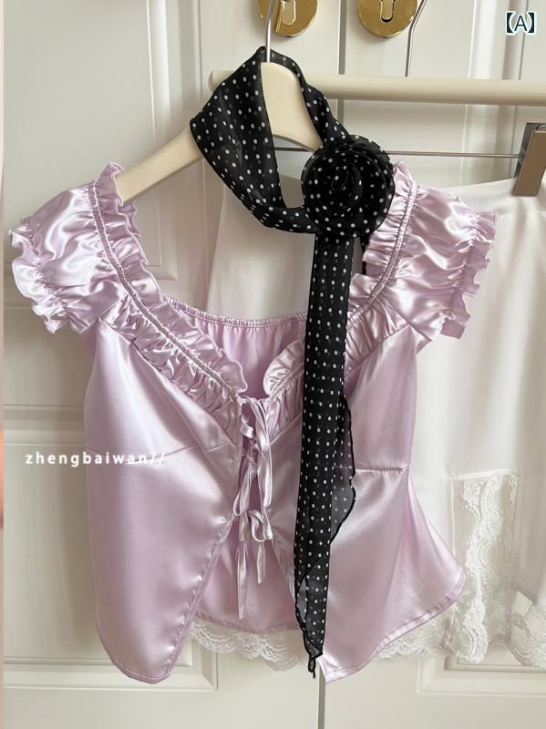 スタイリッシュ レディース スカーフ 鄭 百 湾 ロング ポルカドット シルクスカーフ 春夏の 細い リボ..