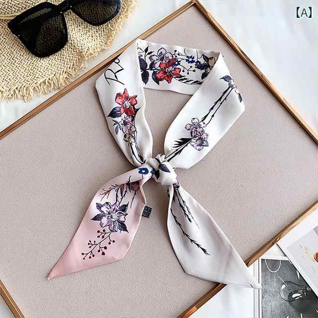 スタイリッシュ レディース スカーフ フランスの 弓の スカーフ レトロ シルクスカーフ リボン レディ..