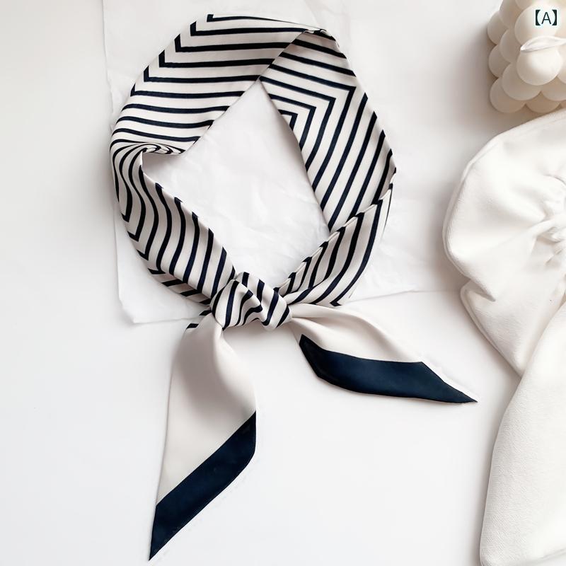 スタイリッシュ レディース スカーフ 小さい シルクスカーフ レディース 春秋 韓国 薄くて 狭い ロング..
