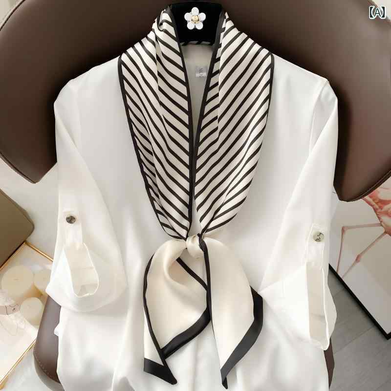 スタイリッシュ レディース スカーフ 女性用 小さい シルクスカーフ 韓国 万能な 蝶 ネクタイ ヘッド ..