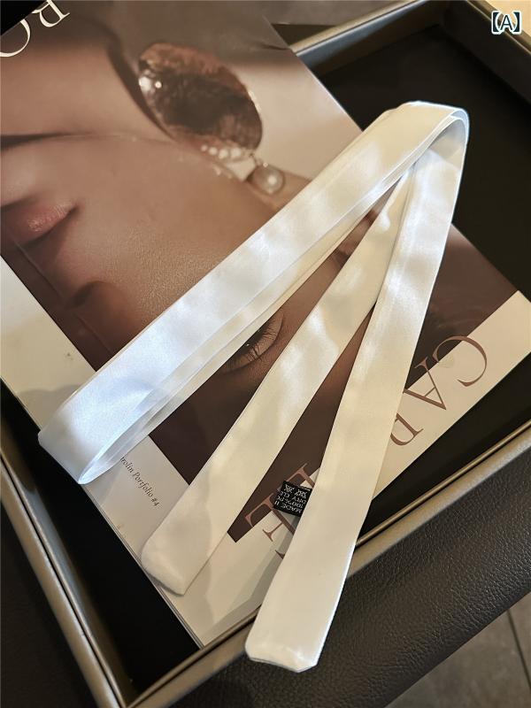 スタイリッシュ レディース スカーフ 春夏 無地の 細い 長い 小さい リボンの レディース 万能 装飾 ス..