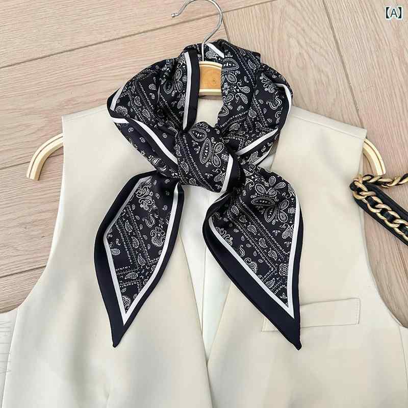 ハイセンス スカーフ リボン 春秋 夏の 女性用 ロング シルクスカーフ シャツ リボン ベルト 付き ブラ..