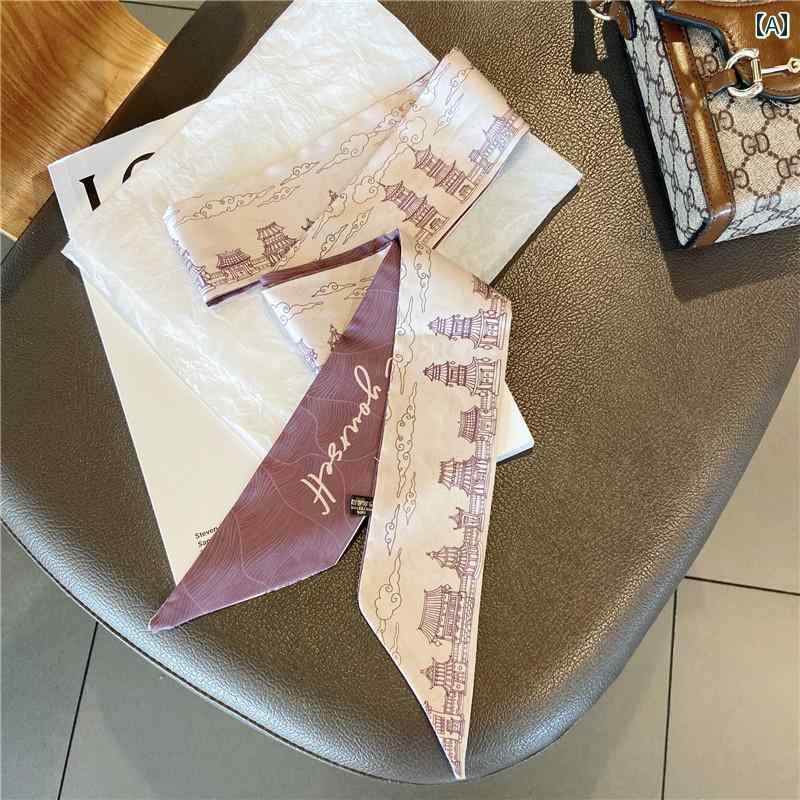 ハイセンス スカーフ リボン 江南 水墨 画 チャイナ風 ヘア バンド レトロ エレガント レディース ネク..