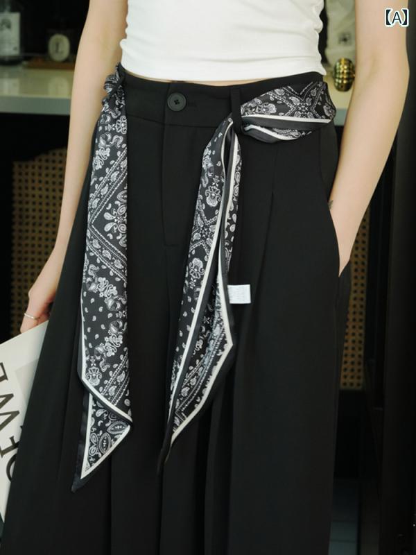 ハイセンス スカーフ リボン ロング シルクスカーフ ベルト ジーンズ スカート ウエスト アクセサリー ..