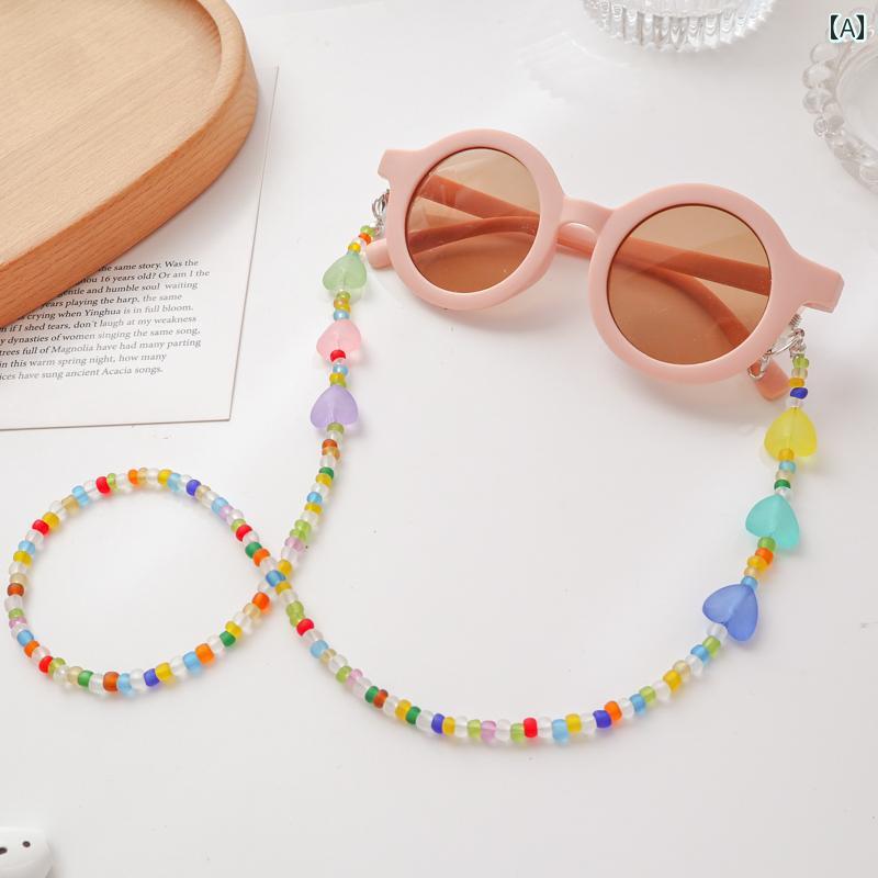 メガネ チェーン 便利 ストラップ かわいい 子供用 サングラス チェーン 落下 防止 キッズ ガールズ ネ..