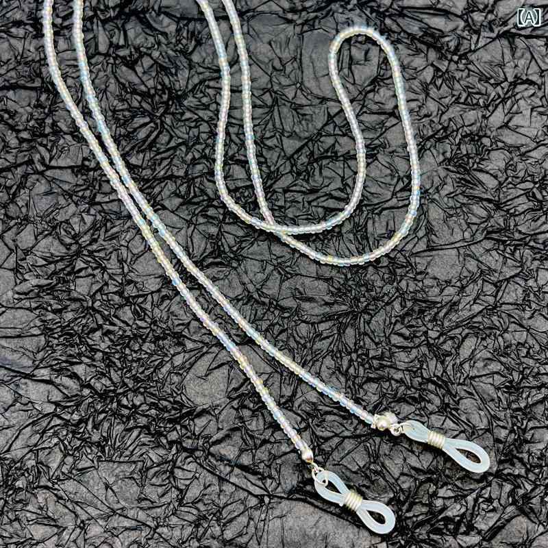 メガネ チェーン 便利 ストラップ クローブ 透明 カラフル メガネ チェーン シンプル マスク ロング 男..